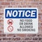 Signmission No Food Or Drink Allowed No Smoking OSHA Notice Sign, Plastic, 14in W x 10in L, 2PK OS-2PACK-NS-P-1014-L-14576 - alternate 6